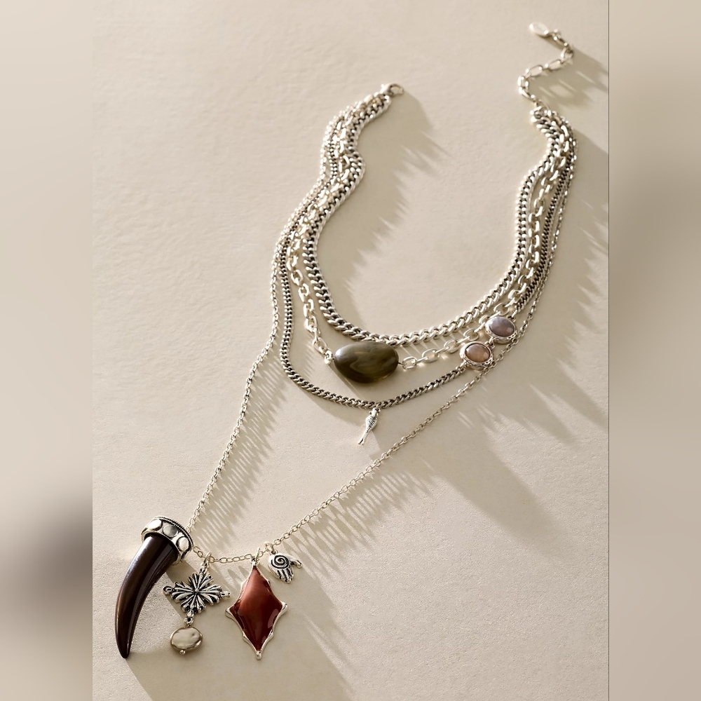 Free People Zella Layered Necklace/Silver